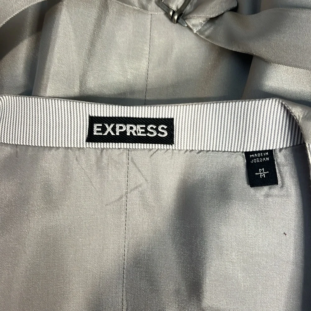 Express Men’s Gray Pinstripe 6-Button Vest – Size M